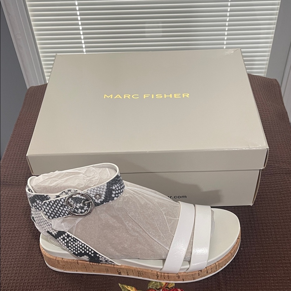Marc Fisher Black and White Women's Sandals